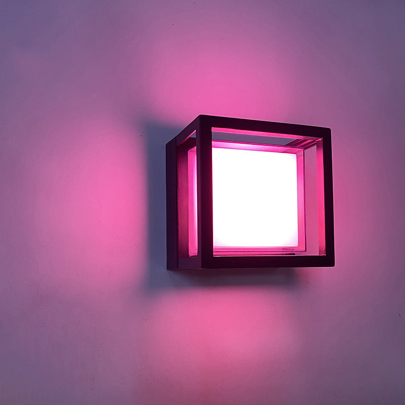 Moderne Minimalistisk Vanntett Firkantet Aluminium Akryl LED Utendørs Vegglampe For Hage | Luvikno