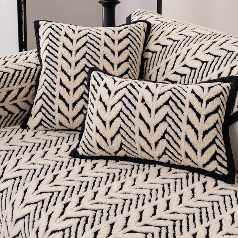 Premium Varm Hveteøre Plush Anti-Slip Sofa Deksel | Luvikno