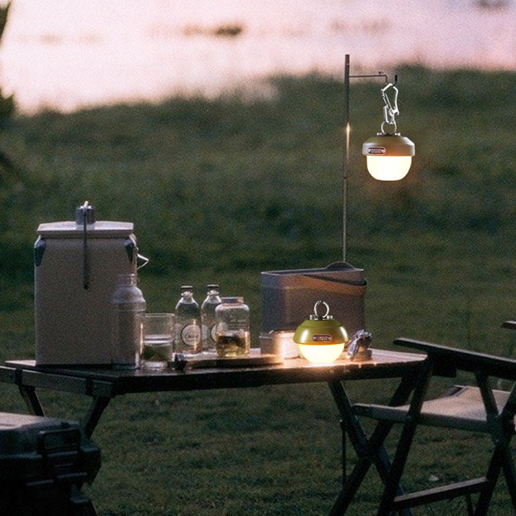 Moderne Kreativ Vannavstøtende Orb Metall PC LED Camping Utendørs Lys For Utendørs Patio | Luvikno