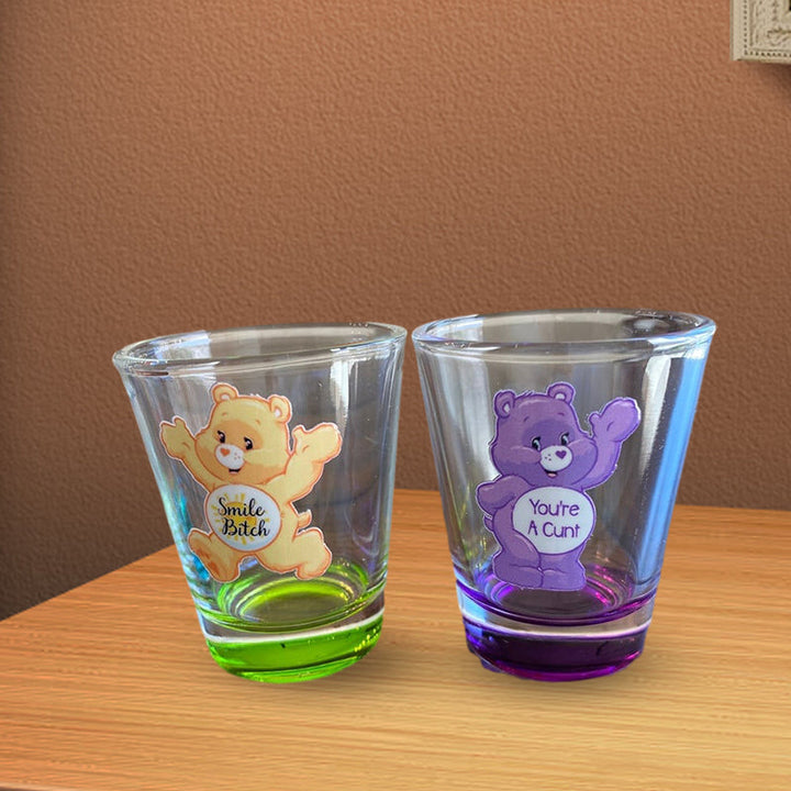 Swear Bears Shot Glasses Set, 6 Pieces | Luvikno