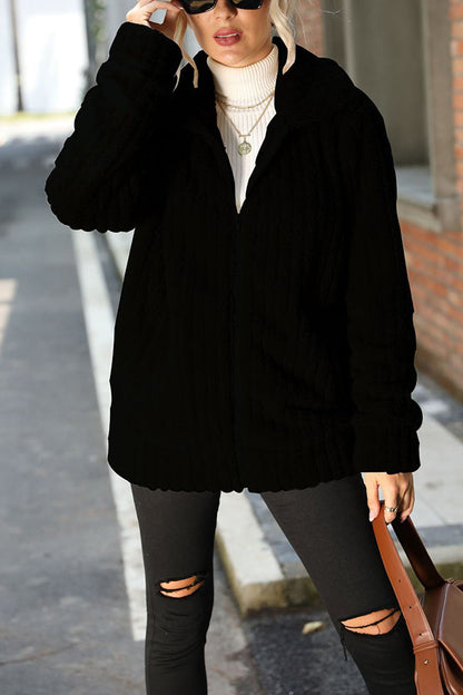 Luvik | Kaulus Vetoketju Pitkähiha Yksivärinen Keskipitkä Käännettävä Lämpöpäällys