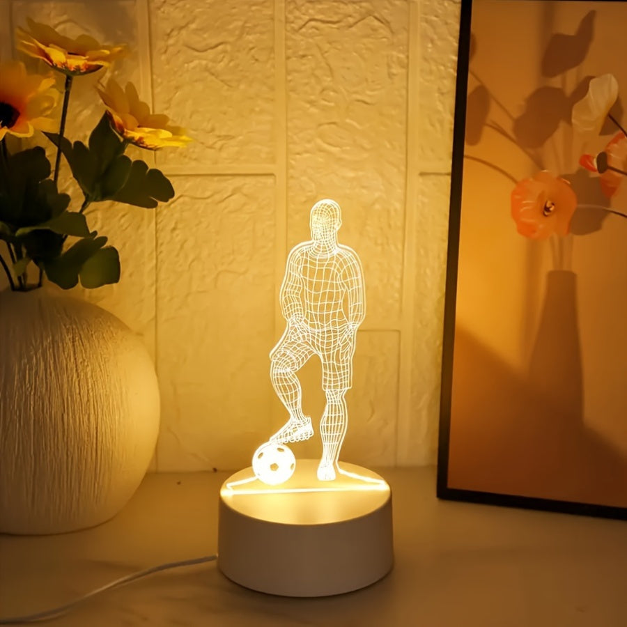 SportGlow - LED Bordlampe med 3D Fotball Design Luvikno