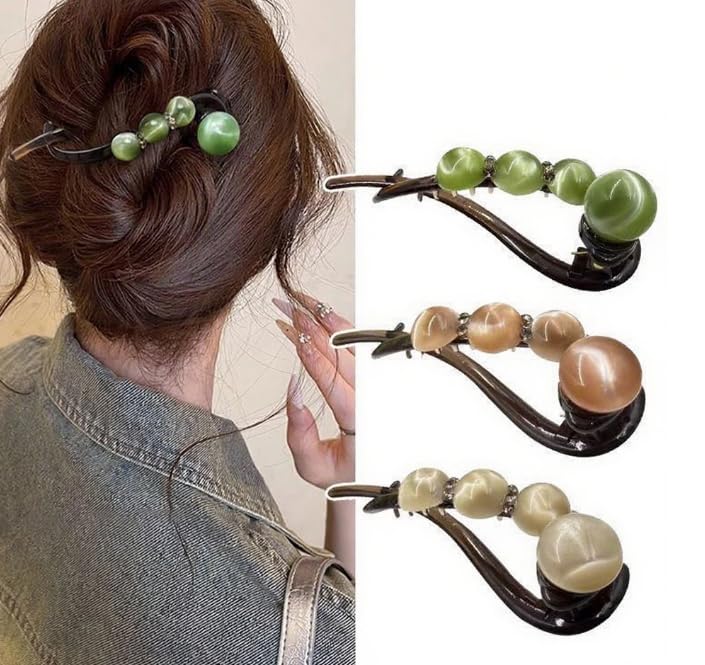 Elegant Rose Pearl Twist Hair Clip Luvikno