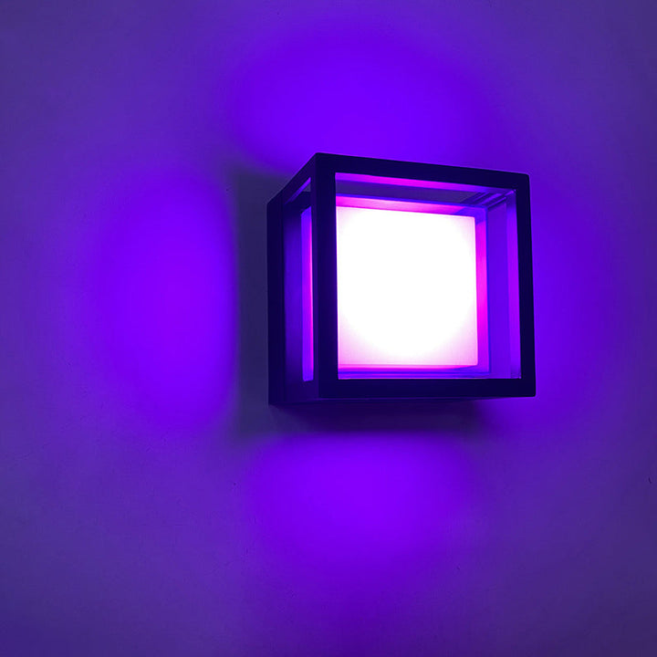 Moderne Minimalistisk Vanntett Firkantet Aluminium Akryl LED Utendørs Vegglampe For Hage | Luvikno