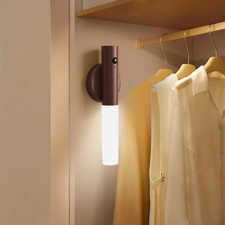 Vegglampe LED Bevegelsessensor Trelampe Luvikno