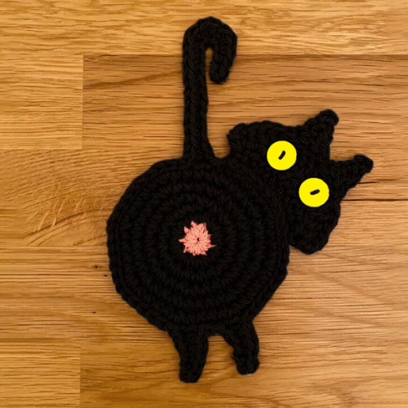 Morsomme katt rumpe coasters katt rumpe kopp matte strikket gave til kattefans | Luvikno