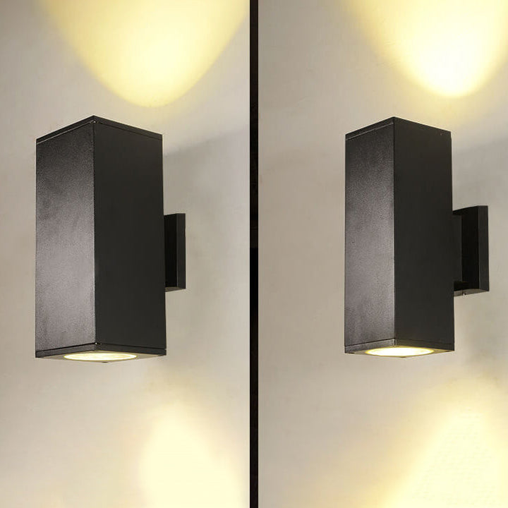 Moderne minimalistisk firkantet søyle LED lysende utendørs vanntett vegglampe | Luvikno