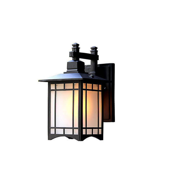 Moderne vanntette solcelle aluminiums kinesisk paviljong form 1-ledd vegglampe | Luvikno