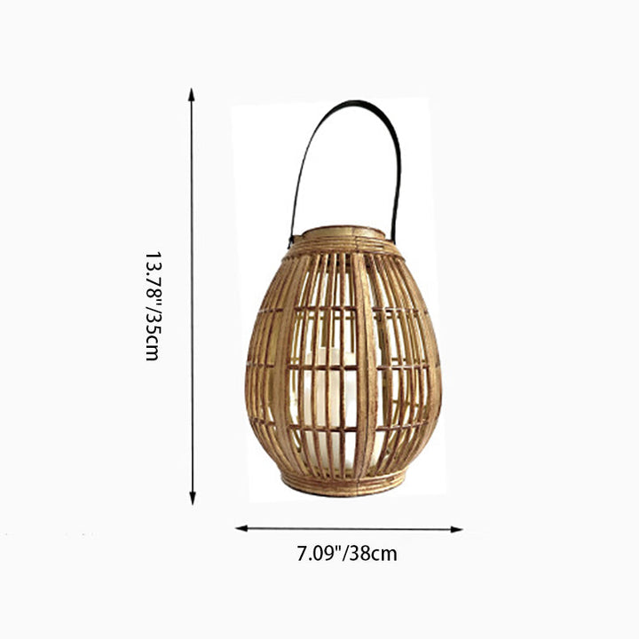 Moderne Art Deco Solrund Lantern Rattan LED Utendørs Landskapslys For Hage | Luvikno