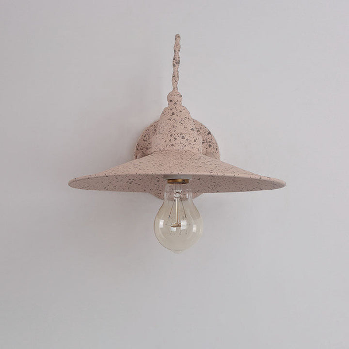 Moderne industriell vanntett metallplate bolle 1-lys vegglampe for utendørs patio | Luvikno
