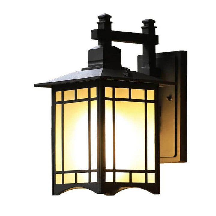 Moderne vanntette solcelle aluminiums kinesisk paviljong form 1-ledd vegglampe | Luvikno