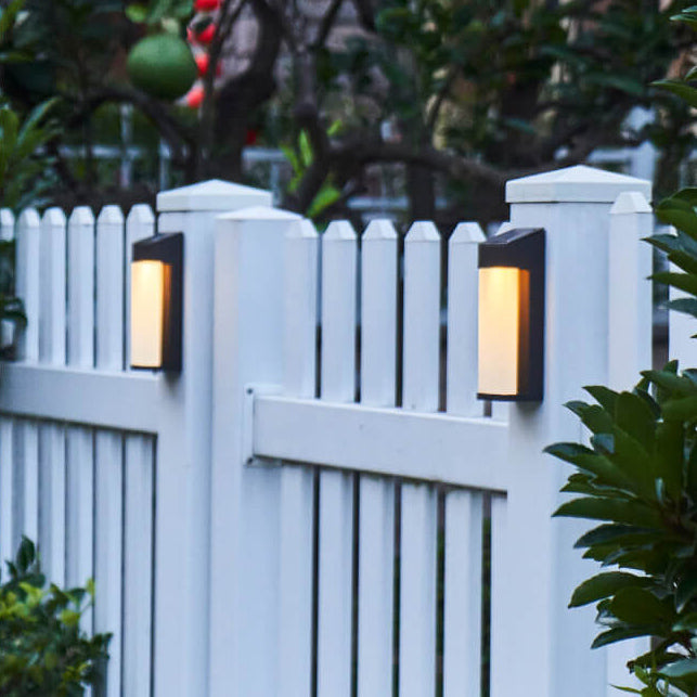Solar Square Frosted Glass Vanntett Utendørs LED Vegglampe | Luvikno