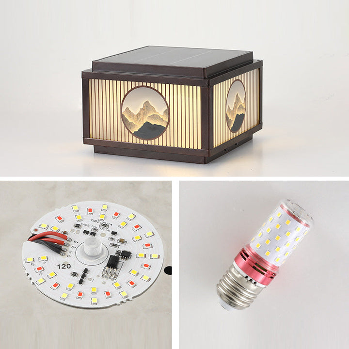 Moderne minimalistiske solvanntette firkantede aluminiums glass LED post hodelys for hage | Luvikno