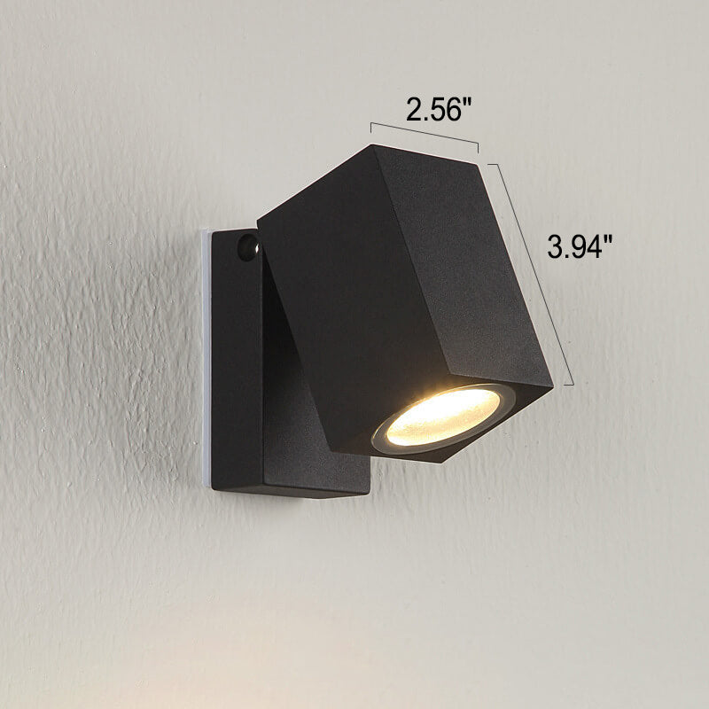 Moderne Utendørs Vanntett Firkantet Spotlight Justerbar Vinkel LED Hage Vegglampe | Luvikno