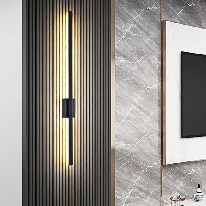 Industriell Minimalistisk Lang LED Jern Vegglamper for Moderne Stueinnredning og Stilfull Belysning Luvikno