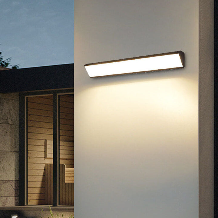 Moderne Utendørs Lang Bar Aluminium Akryl Vanntett LED Vegglampe | Luvikno