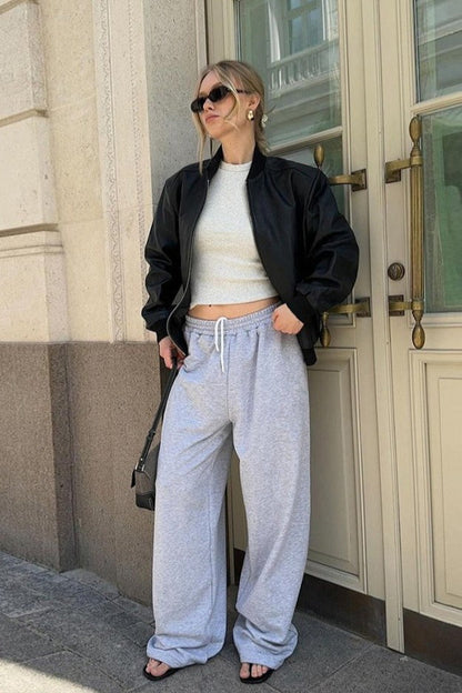 Luvik | Musta Nahkabiker-takki