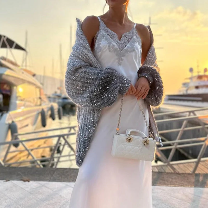 Luvik | Jerseyliivi pilettien kanssa - Kiiltävä eleganssi & Kevyt kangas - Yksivärinen neuletakki arkeen & erityisiin tilaisuuksiin