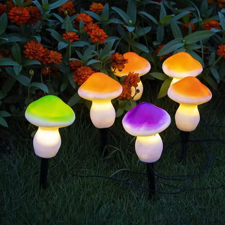 Solarlampe Utendørs Harpiks Sopp LED Hage Innsettings Dekorativ Landskapslys | Luvikno
