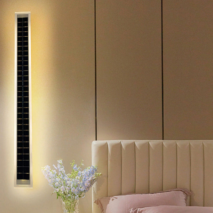 Minimalist Utendørs Solrektangulær Strip Vanntett Patio LED Vegglampe | Luvikno
