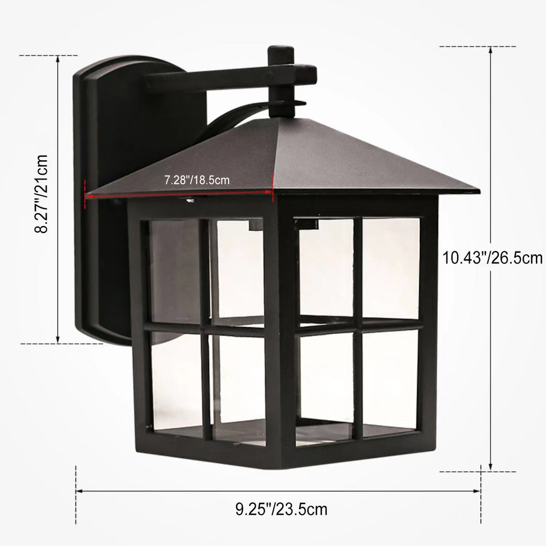 Moderne Enkelhet Vanntett Aluminium Kvadratisk Glass Skjerm 1-Lys Vegglampe For Utendørs Patio | Luvikno