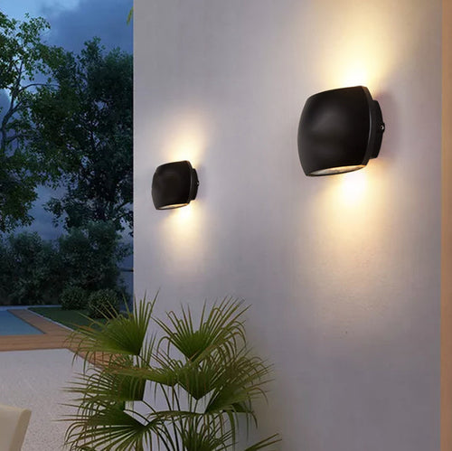 Moderne Industriell Halvsirkel Aluminium LED Utendørs Vegglampe For Hage | Luvikno