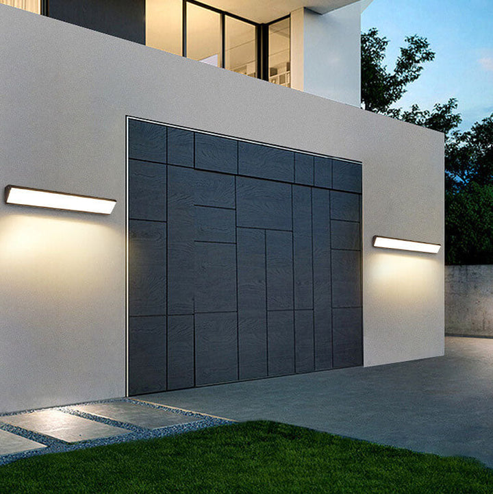 Moderne Utendørs Lang Bar Aluminium Akryl Vanntett LED Vegglampe | Luvikno
