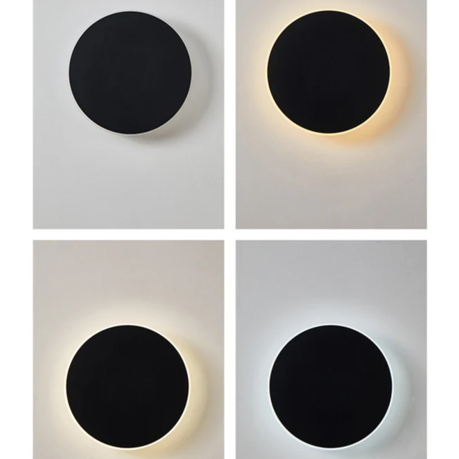 Elegant LED vegglys for utendørs bruk - Minimalistisk rund design | Luvikno