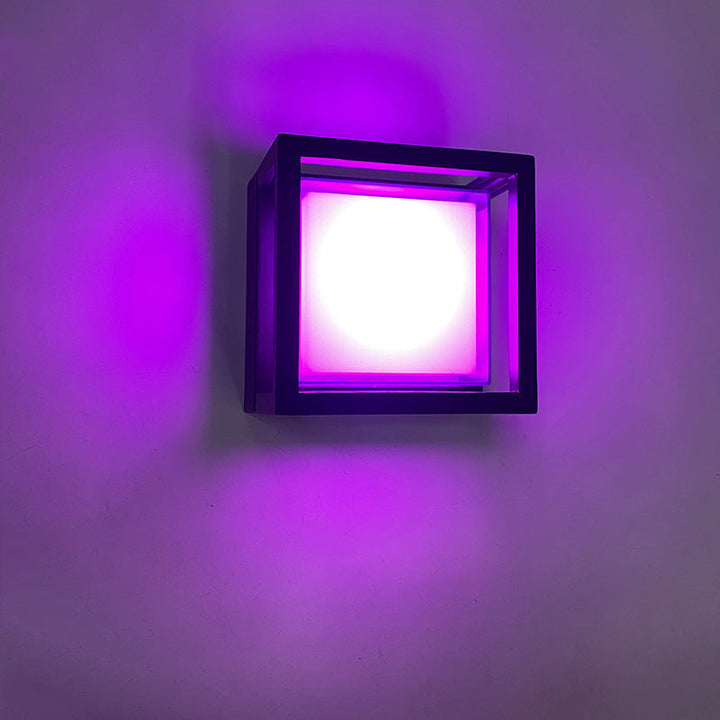 Moderne Minimalistisk Vanntett Firkantet Aluminium Akryl LED Utendørs Vegglampe For Hage | Luvikno