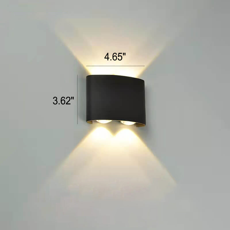 Moderne utendørs bue opp og ned spotlight LED utendørs vanntett vegglampe | Luvikno