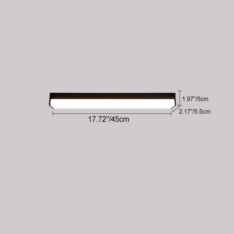 Moderne Minimalistisk Lang Rektangulær Aluminium PC LED Takmontert Lys For Utendørs Patio | Luvikno