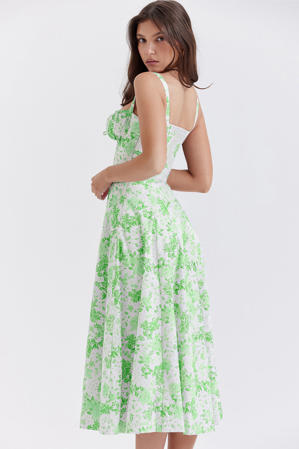 Luvik | Vintage Kukka Mekko Vyötärölle Tiukka