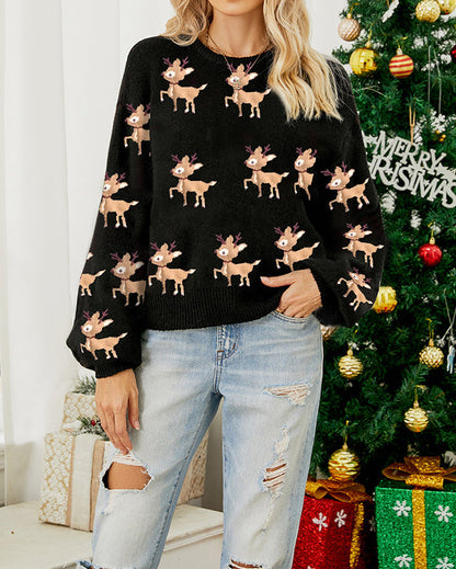 Luvik | Reh Jacquard jouluneulepaita