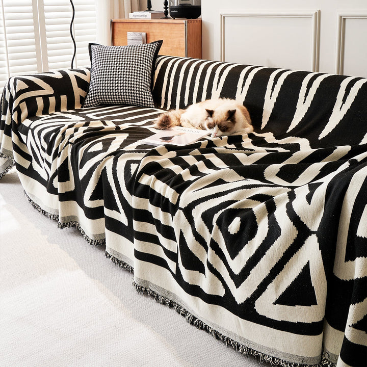 Geometrisk Boho Stil Sofa Trekk - Moderne, Stilig & Holdbar Sofa Beskyttelse | Luvikno
