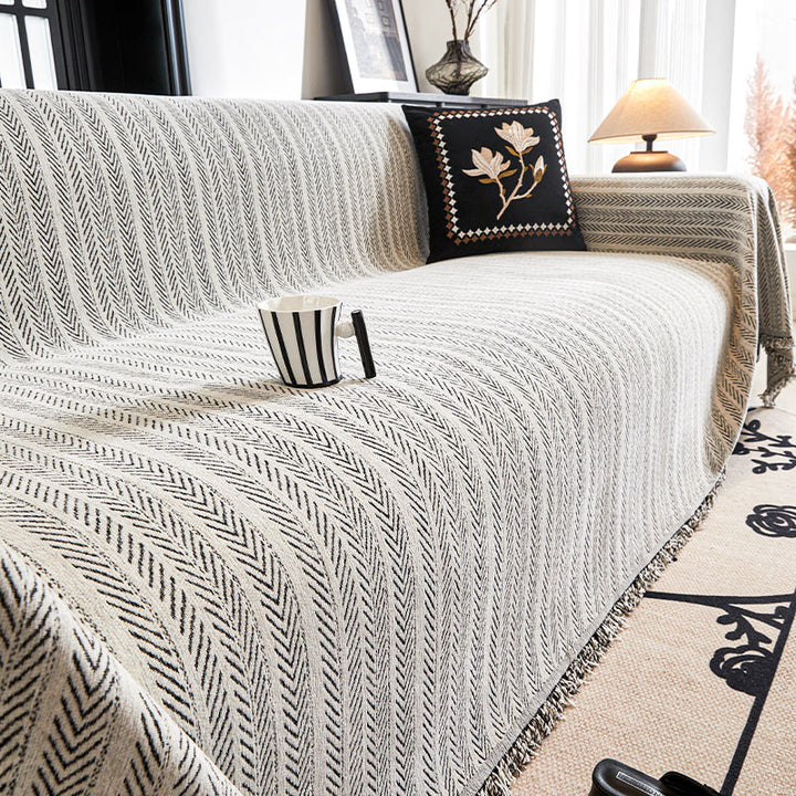 Herringbone Mønster Sofa Deksel - Moderne, Stilfullt & Holdbart Sofabeskyttelse | Luvikno