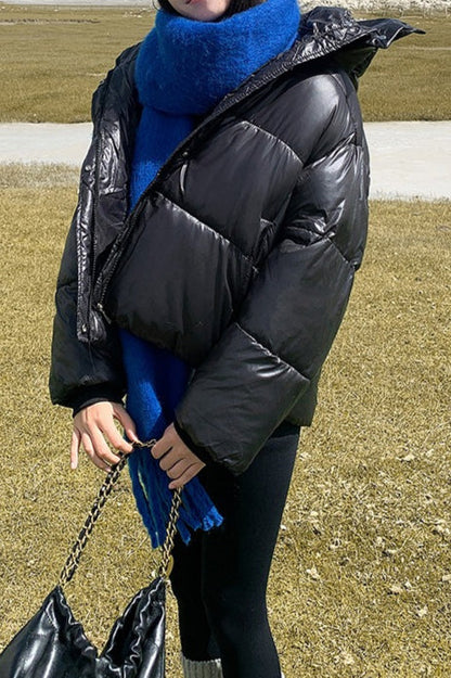 Luvik | Plush-vuorattu ylipitkä puffatakki