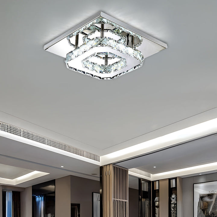 Taklampe Krystall LED Moderne Innfelt Armatur Luvikno