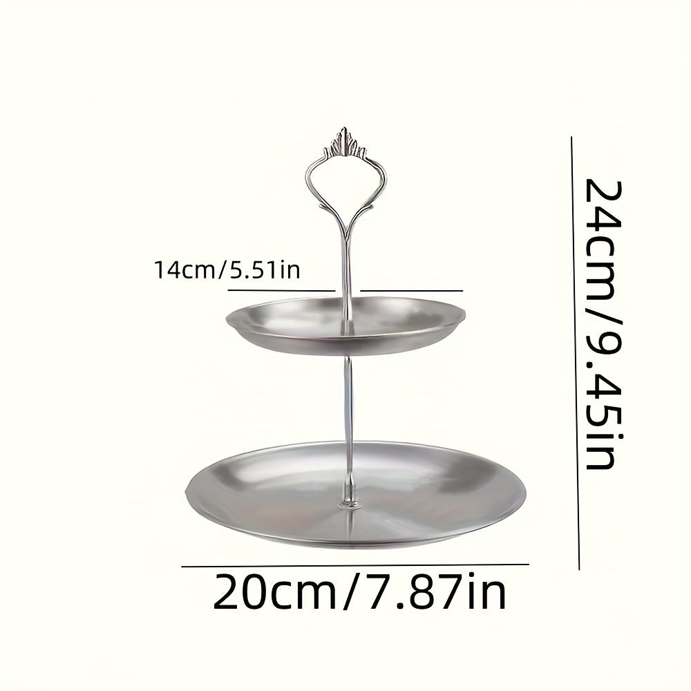 SteelTower - Elegant Triple Serving Plate for Parties Luvikno