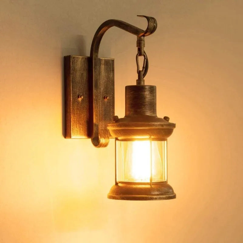 Vegglampe vintage metall industrivindu Luvikno