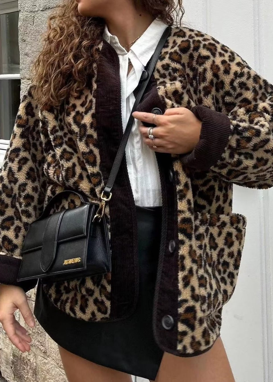 Luvik | Leopardmønster Løs Jakke