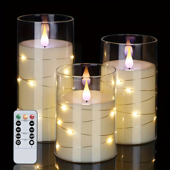 RomanticGlow – LED Stearinlys Sett med Fjernkontroll Luvikno