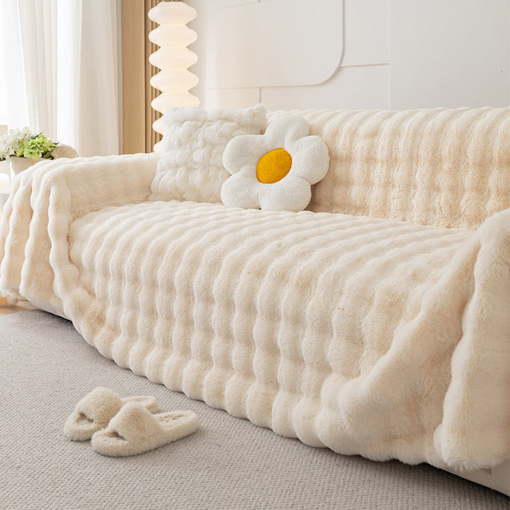 Premium Faux Fur Non-Slip Sofa Covers | Luvikno