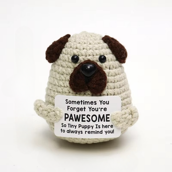 Charming Handmade Crocheted Hedgehog Doll with Positive Affirmation Card Luvikno