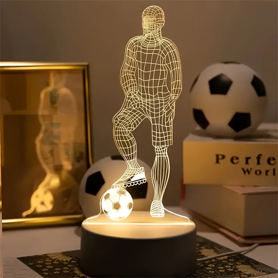 SportGlow - LED Bordlampe med 3D Fotball Design Luvikno