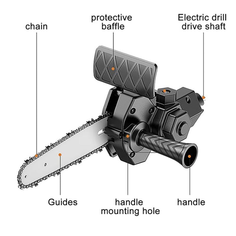 Luvikno | 6 Tommers Elektrisk Drill Modifisert Til Elektrisk Kjedesag Drill Vedlegg