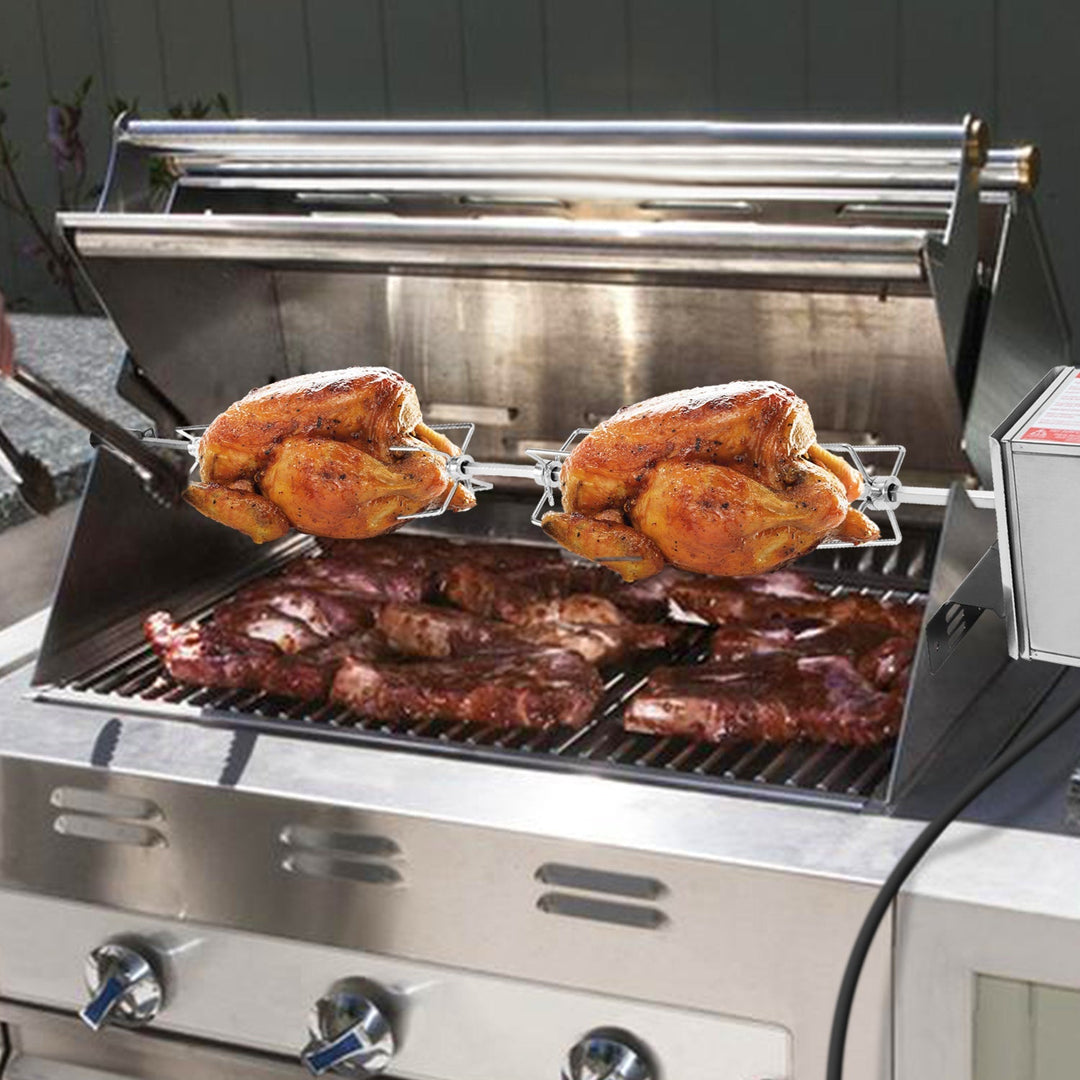 BBQ Grill Spydere Rustfritt Stål Motor 4x Kjøttnål | Luvikno