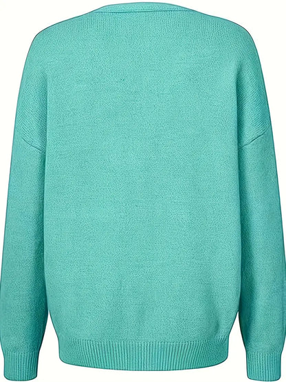 Luvik | Vankka Värillinen Leikkaus-Neulepusero - Tyylikästä Naistenmuotia