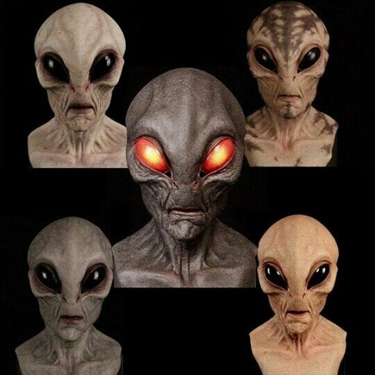 Alien-Mask | Realistiske Halloween Kostyme Tilbehør | Luvikno