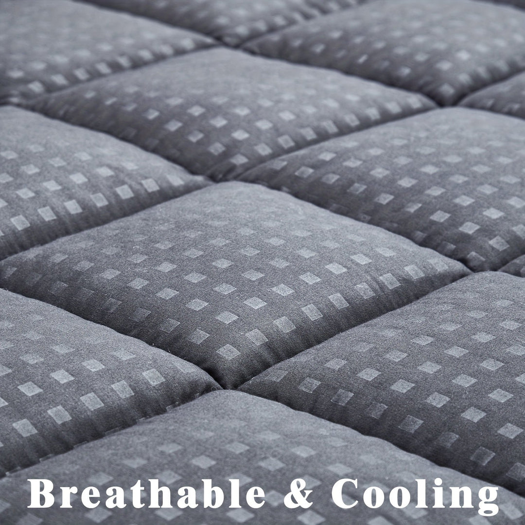 Ultimate Cooling Mattress Pad – Premium Quilted Pillow Top, Luxuriously Fluffy and Ultra-Breathable with Secure 14-18 Deep Pocket Cover – Enhanced Sleep Comfort, 1pc | Luvikno