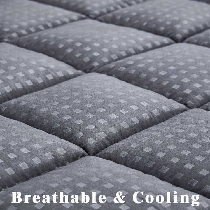 Ultimate Cooling Mattress Pad – Premium Quilted Pillow Top, Luxuriously Fluffy and Ultra-Breathable with Secure 14-18 Deep Pocket Cover – Enhanced Sleep Comfort, 1pc | Luvikno